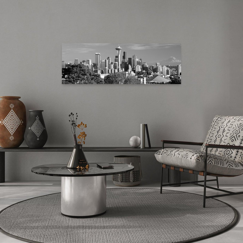 City viewed from Queen Anne Hill Space Needle Seattle King County Washington State USA 1 Piece Wrapped Canvas Panoramic Wall Art