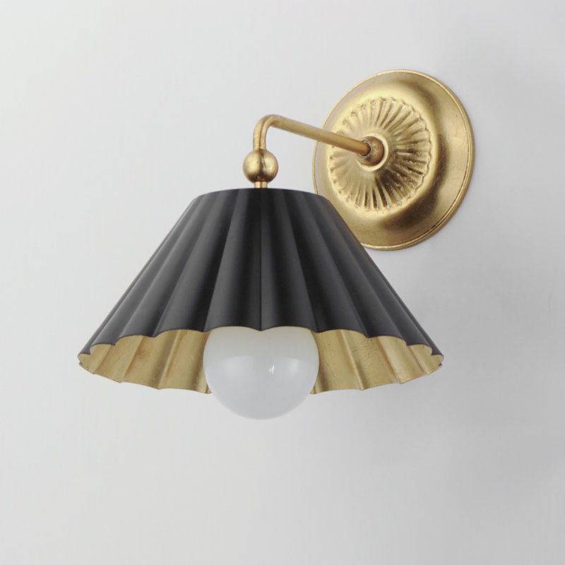 Applique murale Primrose, Noir / feuille d'or