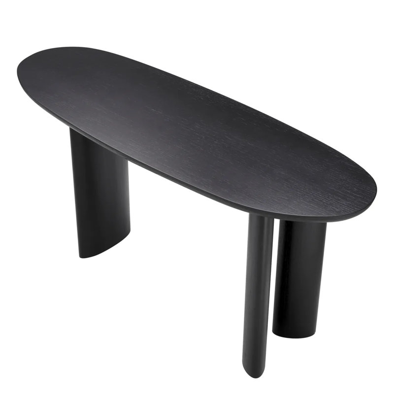 Lindner 61.61'' W Solid Wood Console Table, Black