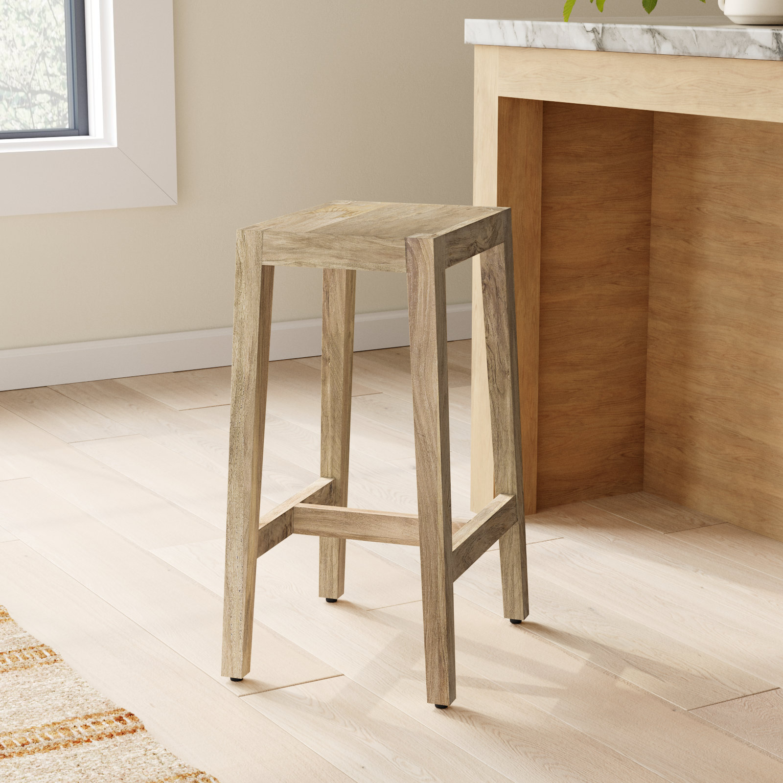 Veronica 25 " Bar Stool, Brown Wood