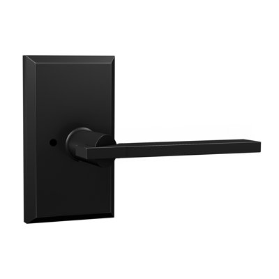 Bravura 943-G1 Privacy Raleigh Lever on Beveled Rectangular Rose in Matte Black