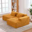 Canapé modulaire en velours côtelé à compression en L 92 po, canapé rembourré doux et désossé moderne avec jeté, aucun assemblage requis pour le salon-126421464-126421469