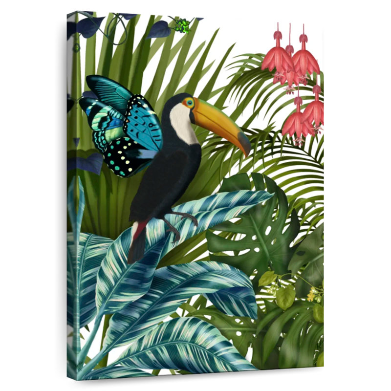 Brampt Toucan In Tropical Forest I, 39" H x 26" W