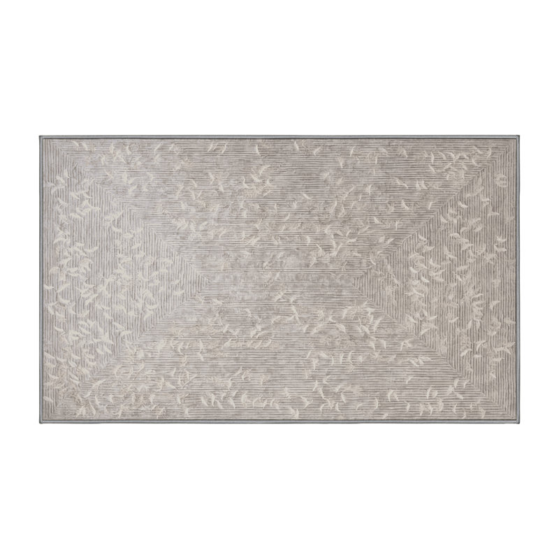 Machine Washable Gray Area Rug, Rectangle 8' x 12'