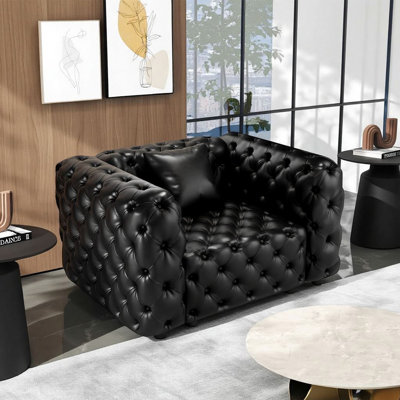 Canapé modulaire en cuir Chesterfield
