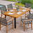 Norwood Acacia Solid Wood Top Metal Base Dining Table-785890488
