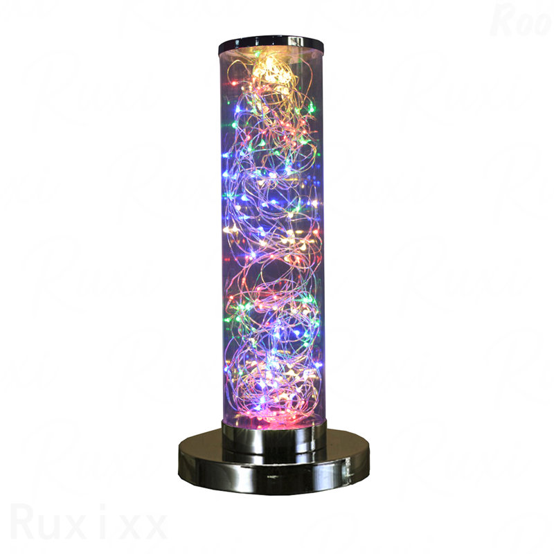 Lampe de table - Corde multicolore à DEL, conception de colonne Namiri, Argent
