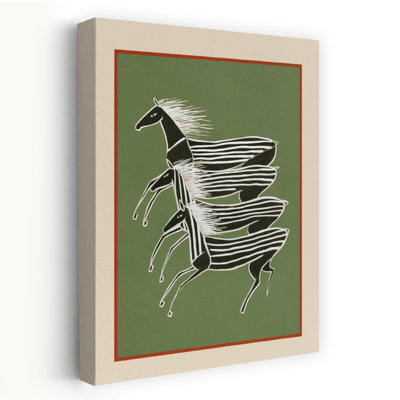 Courir, zèbres, art zèbre moderne, minimaliste, vert, faune