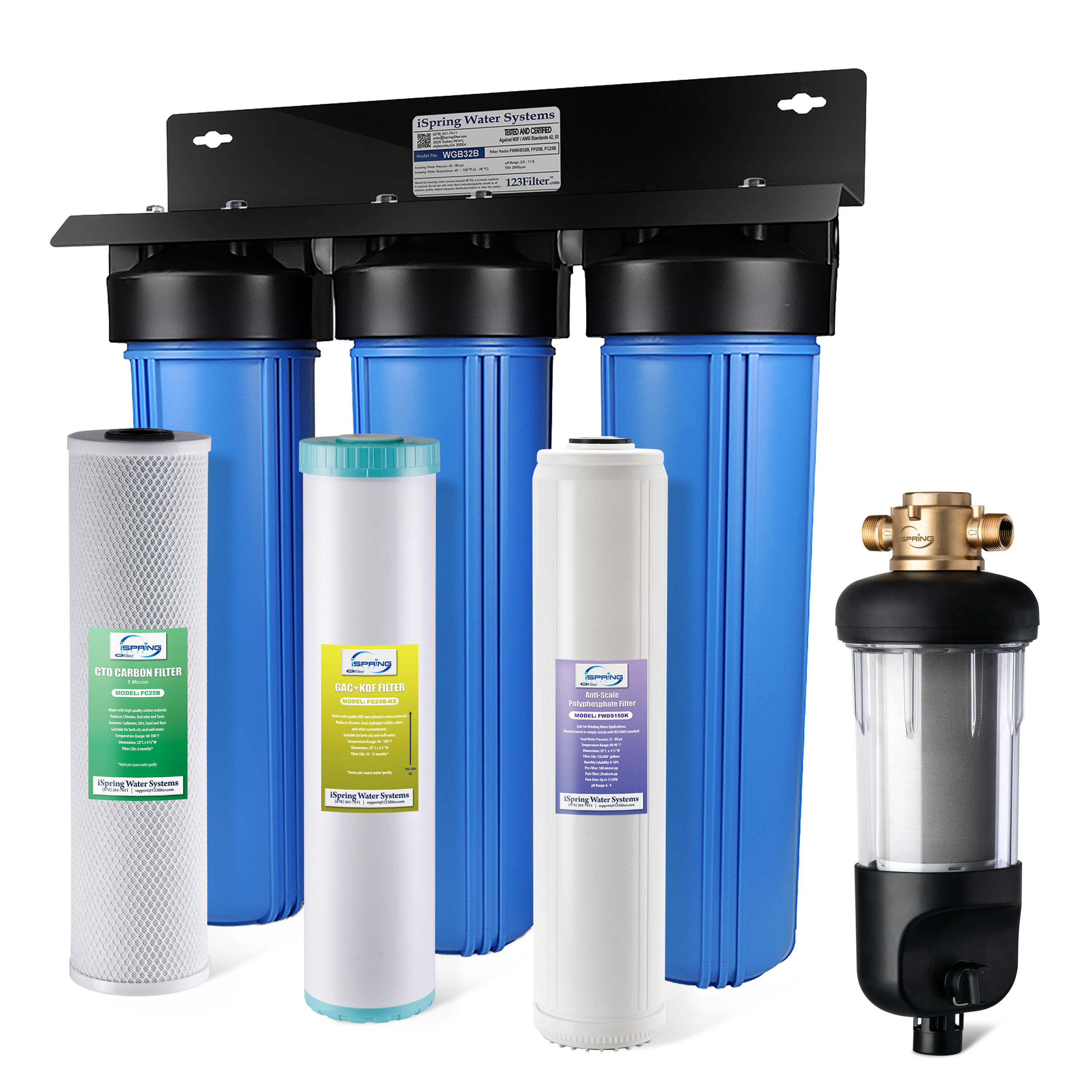 Stainless Steel Water Filter Housing with Scale Inhibitor Filters