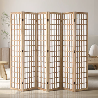 Paravent, paravent japonais à 6 panneaux, paravent pliant en bois pour l'intérieur, paravents japonais