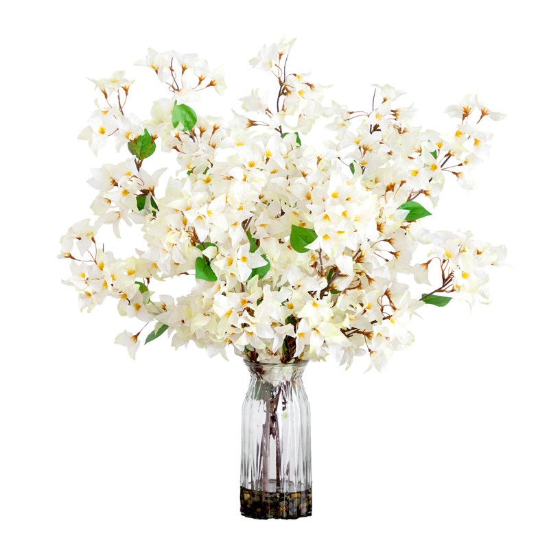 31 po Bougainvillée artificielle dans un vase, Blanc
