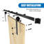Ensemble de quincaillerie pour porte de grange simple en acier noir mat-93981366