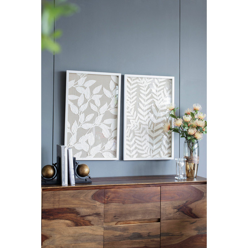Set Of 2 Shadow Box Wall Décor, Estella Paper Florals Shadow Box Wall Decor