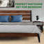 Ensemble de chambre à coucher 2 pièces Jomar - Structure de lit plateforme en bois massif et table de chevet assortie, style scandinave rustique-91715941-91715940
