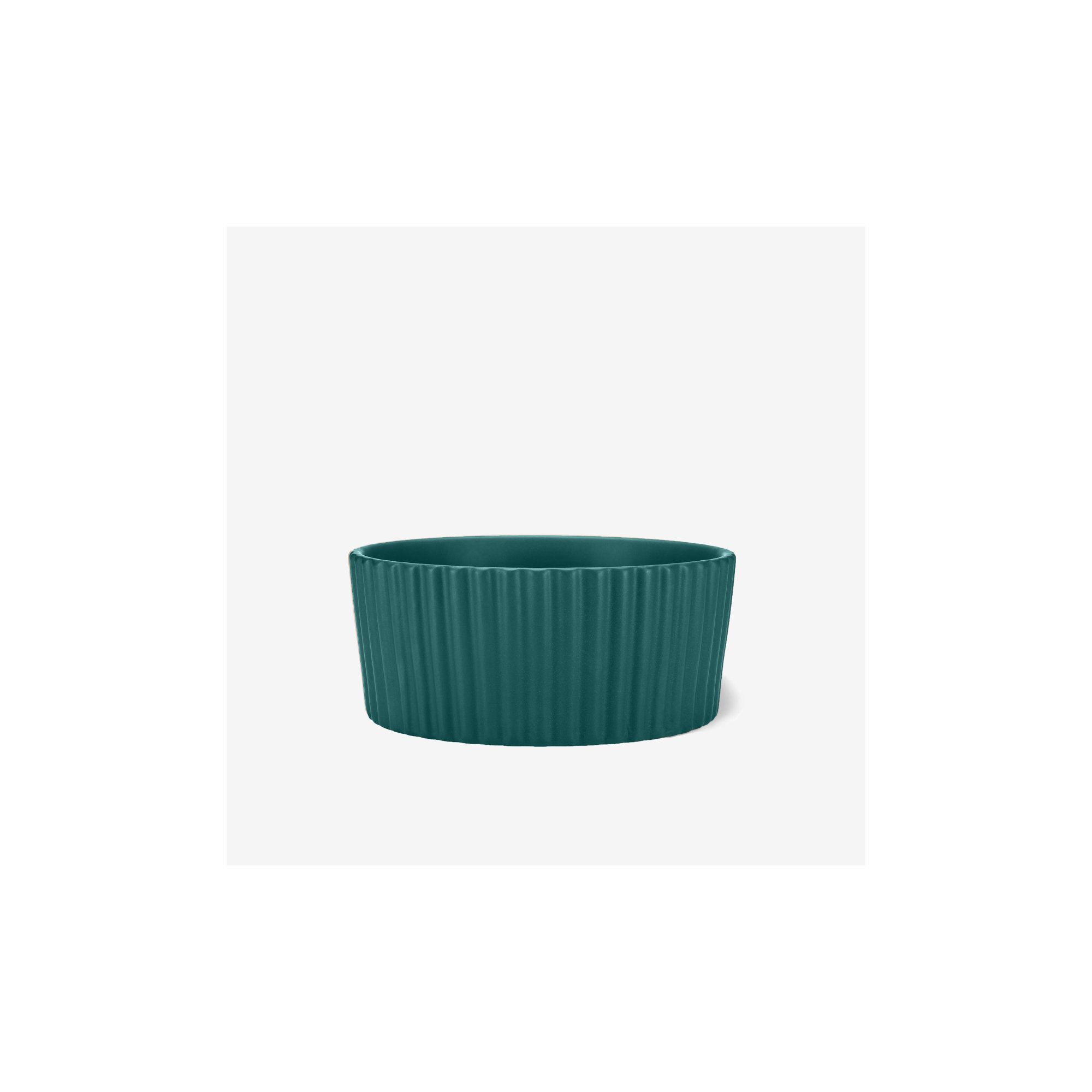 Ripple Ceramic Dog Bowl, Teal, Medium
