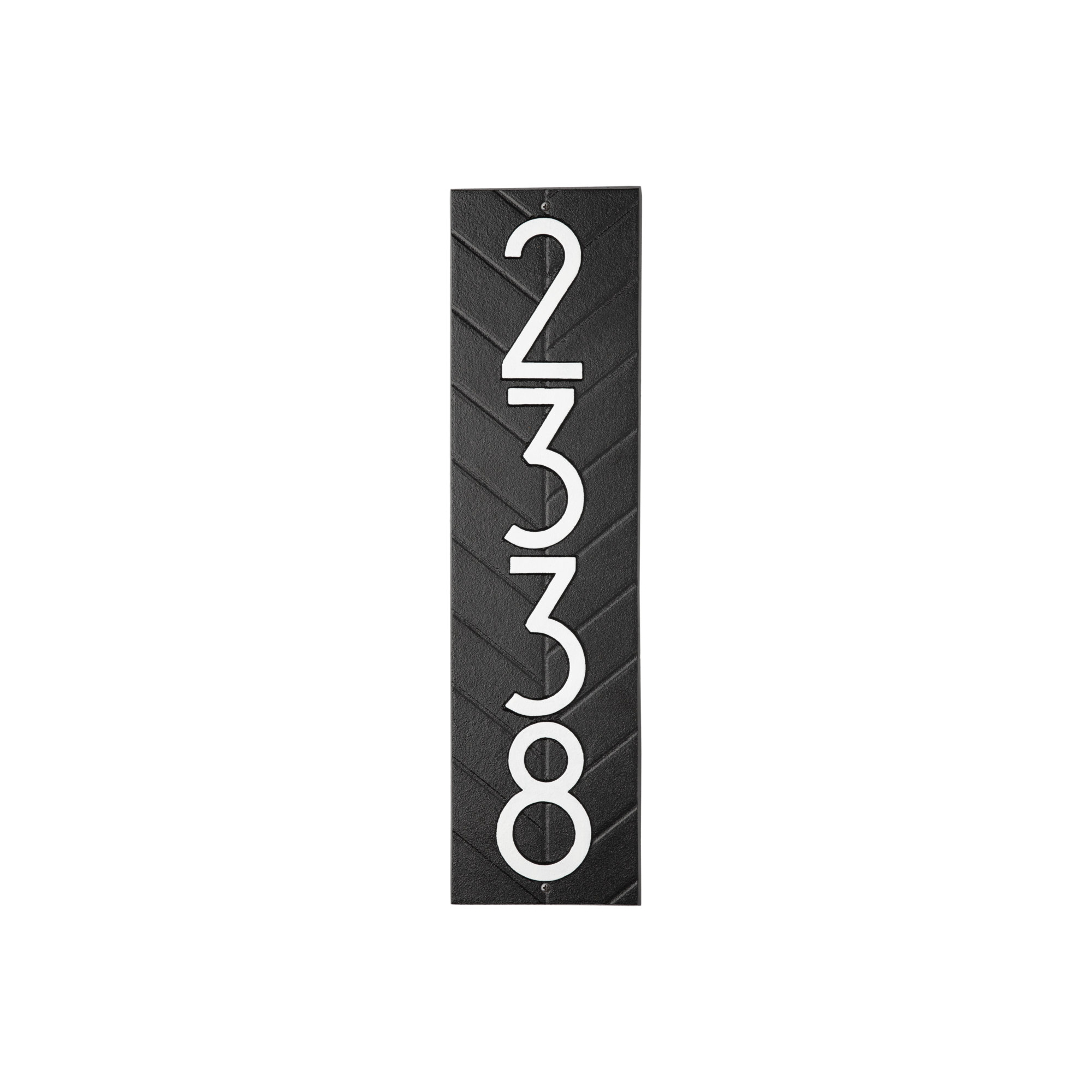 Mid-century Modern Herringbone Vertical Wall Plaque, Black/White, Yes