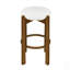Ensemble de 2 tabourets de bar rembourrés d'intérieur en bois, parfaits pour les intérieurs modernes et classiques-2041970068
