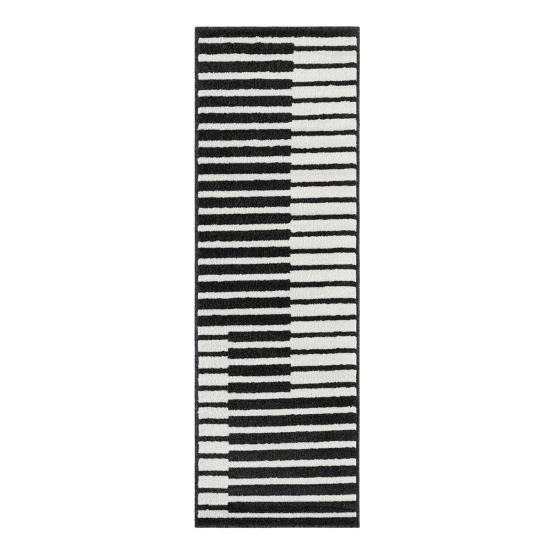 Latitude Run® Namsen Nikolis Rug Black, Runner 2' x 6'1"