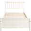 Lit plateforme simple en bois massif avec tête de lit de style blanc robuste pour plus d'assurance