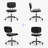 Duthill Armless Home Office Chair, Faux Leather Swivel Task Chair with Back-1956040515