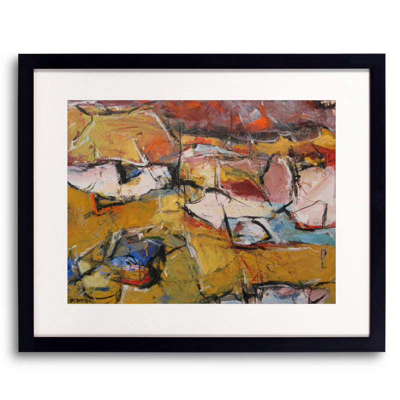 Fire on the Mountain Framed Print Canvas, 32" H x 24" W, Black Framed Canvas