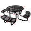Table de pique-nique ronde en acier 46 po noire avec mât de parasol, ensemble de patio-2055385105