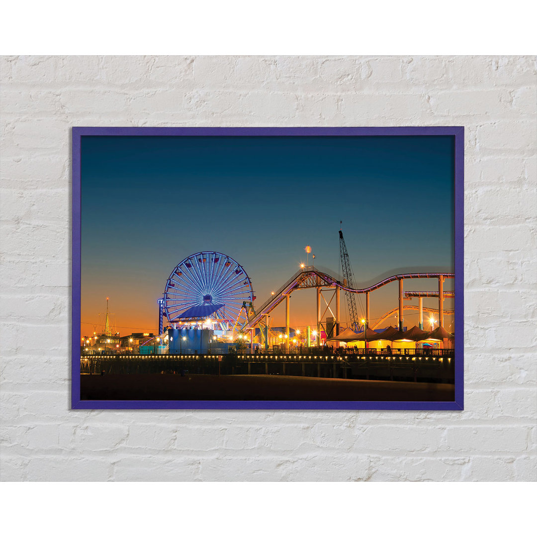 Santa Monica Pier in der Abenddämmerung - Einzelne Bilderrahmen Kunstdrucke