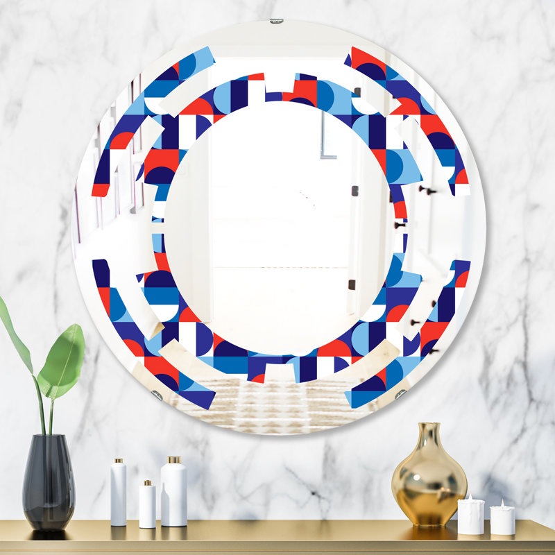 Miroir mural moderne et contemporain Space Polka Dots, H 24 po x l 24 po