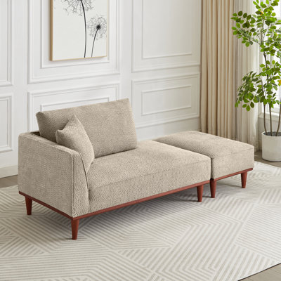 Finken Upholstered Chaise Lounge and Stool