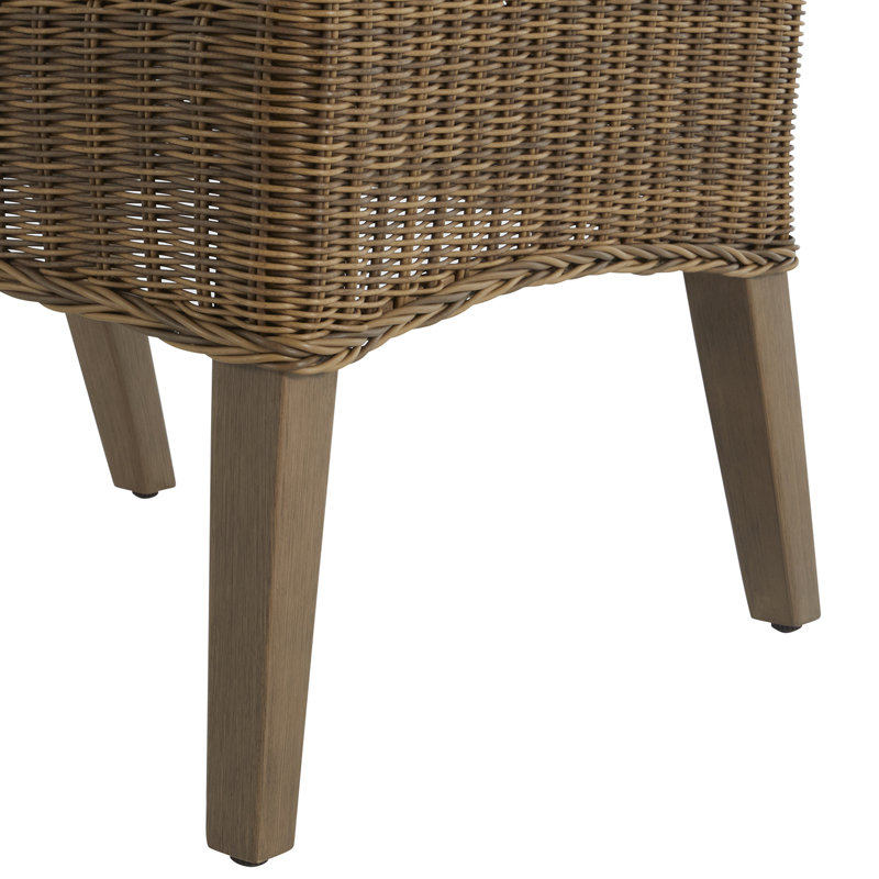 Astoria Patio Dining Armchair with Cushions, Raffia/Oak, Rollo Silver, Welt