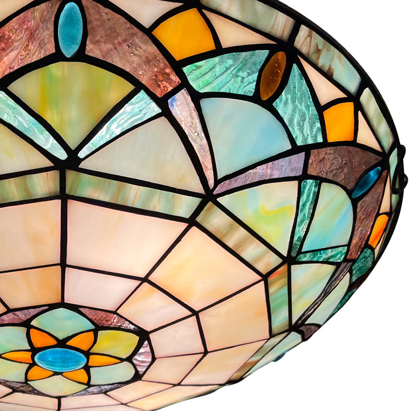 Plafonnier encastré en verre Tiffany
