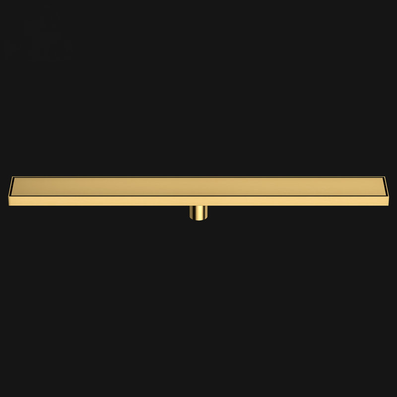 36" Modern Shower Linear Drain Black, Brushed Gold