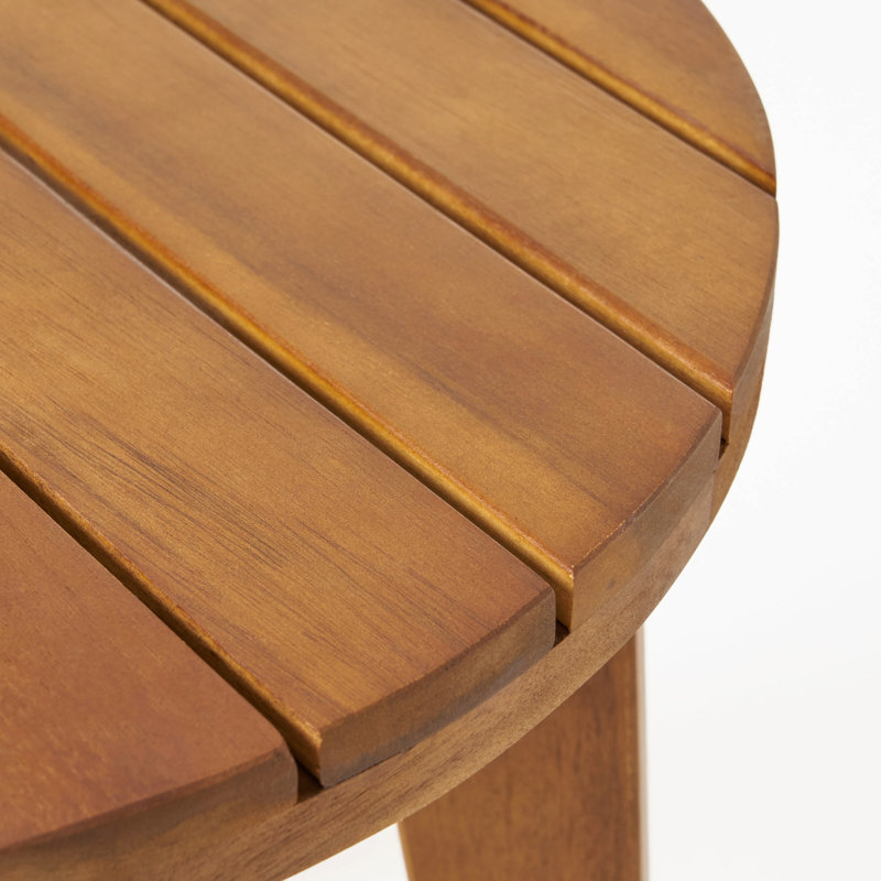 Table d'appoint d'extérieur en bois 16 po, finition, table rustique Vibe avec design, résistance aux intempéries, Teck
