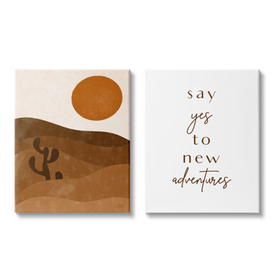 «Say Yes New Adventures Expression Desert Sun Cactus» par Birch & Ink - ensemble de 2 impressions