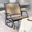 Swing Glider Chair - Metal And Breathable Fabric, Suited For Enhancing Garden, Poolside, Backyard, Balcony Mesh Porch With Frame Garden Brown Version