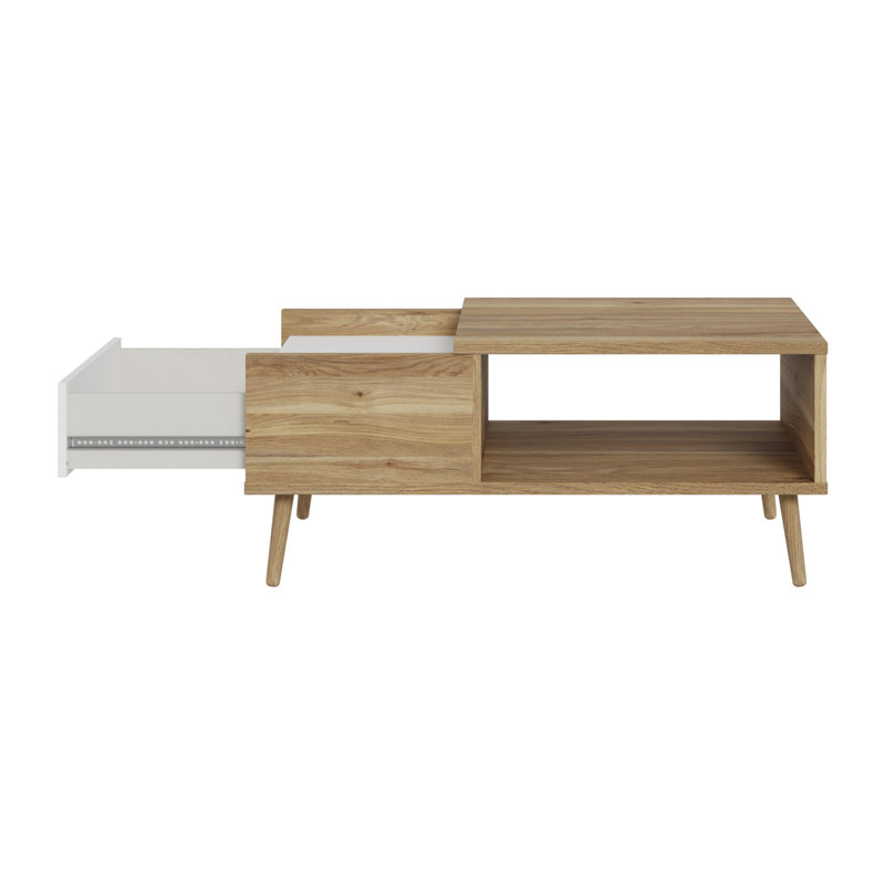 HARLLSON Coffee Table with Storage, Oak/White