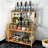 Freestanding Bamboo Spice Rack with Adjustable Racks