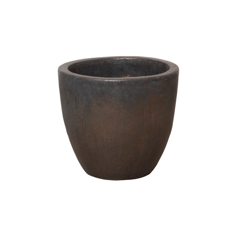 Scates Handmade Ceramic Planter, Dark Brown, 12" H x 13" W x 13" D