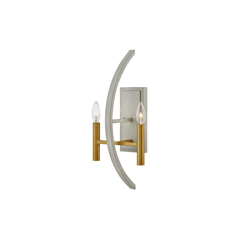 Euclid 2-Light Candle Wall Light, Cement Gray