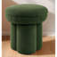 Tabouret décoratif contemporain, base piédestal, 17,5 pouces de large, profond, 19 haut, revêtement en peau de mouton, pour la conception de champignon de salon