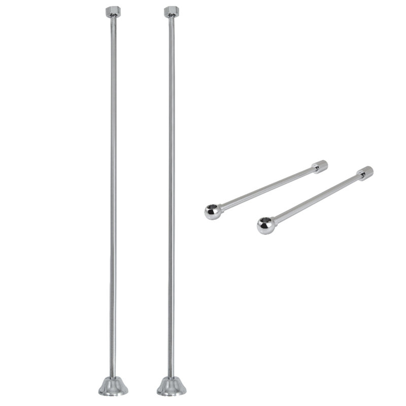 Kingston Brass Vintage Straight Supply Line with Wall Bracket Combo, Polished Chrome