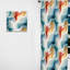 Vague de marbre blanc et bleu - Rideau de marbre abstrait - Rideau de marbre obscurcissant - 1 panneaux-107595947