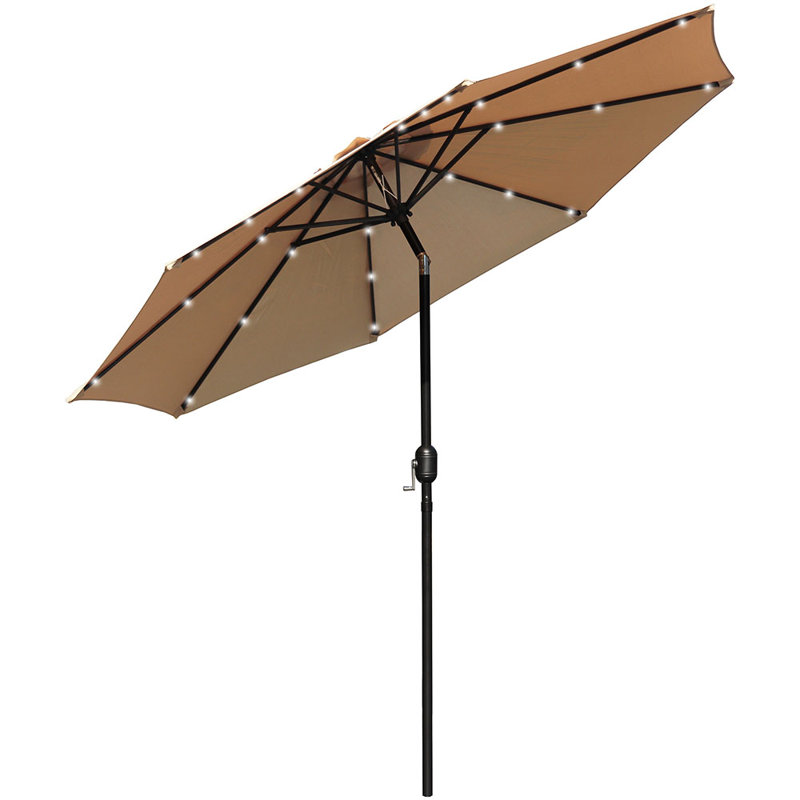 Parasol de marché éclairé 8 pi 9 po, Brun clair