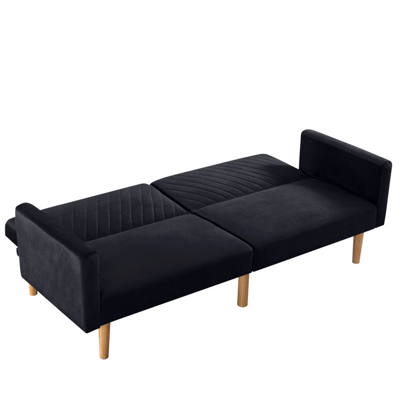 Canapé-lit futon Nahome Inbox, Noir
