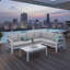 Ensemble de conversation modulaire en aluminium 4 pièces pour patio, canapé 7 places avec coussins épais et table basse