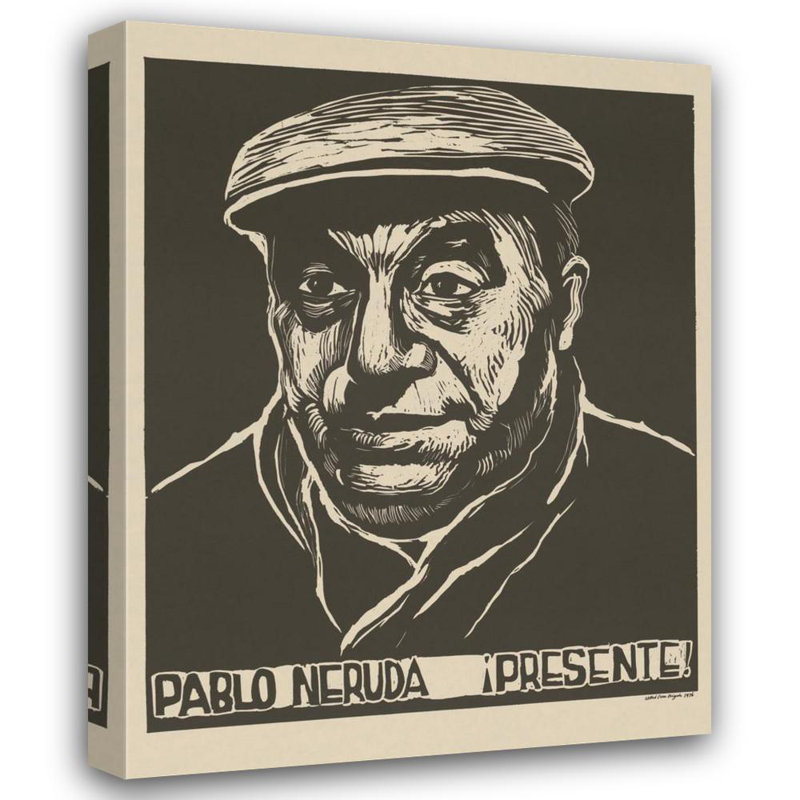 "Pablo Neruda -! Cadeau!" par Rachael Romero - Art mural sur toile tendue avec châssis