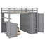 Lit mezzanine avec tiroirs, bureau et garde-robe-586314113