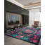 Karabag Black Pink Color Carpet Floral Design Digital Print Polyester Washable Area Rug TRKMN.55-746003929