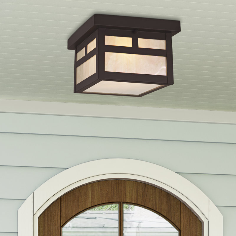 Montclair Mission Outdoor Flush Mount, 5.5" H x 8" W x 8" D, Bronze