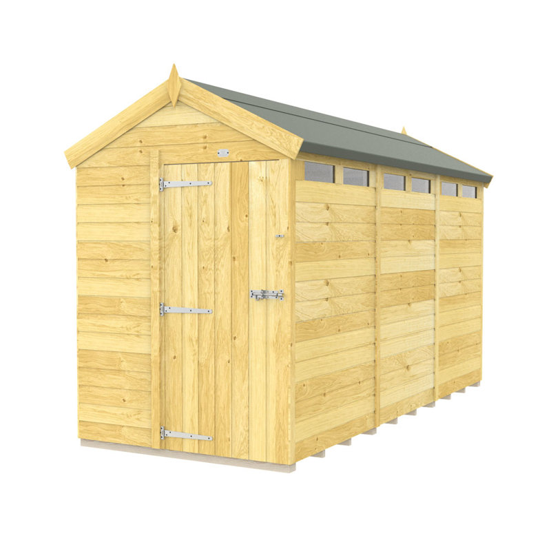 5ft x 12ft Apex Security Shed - Single Door